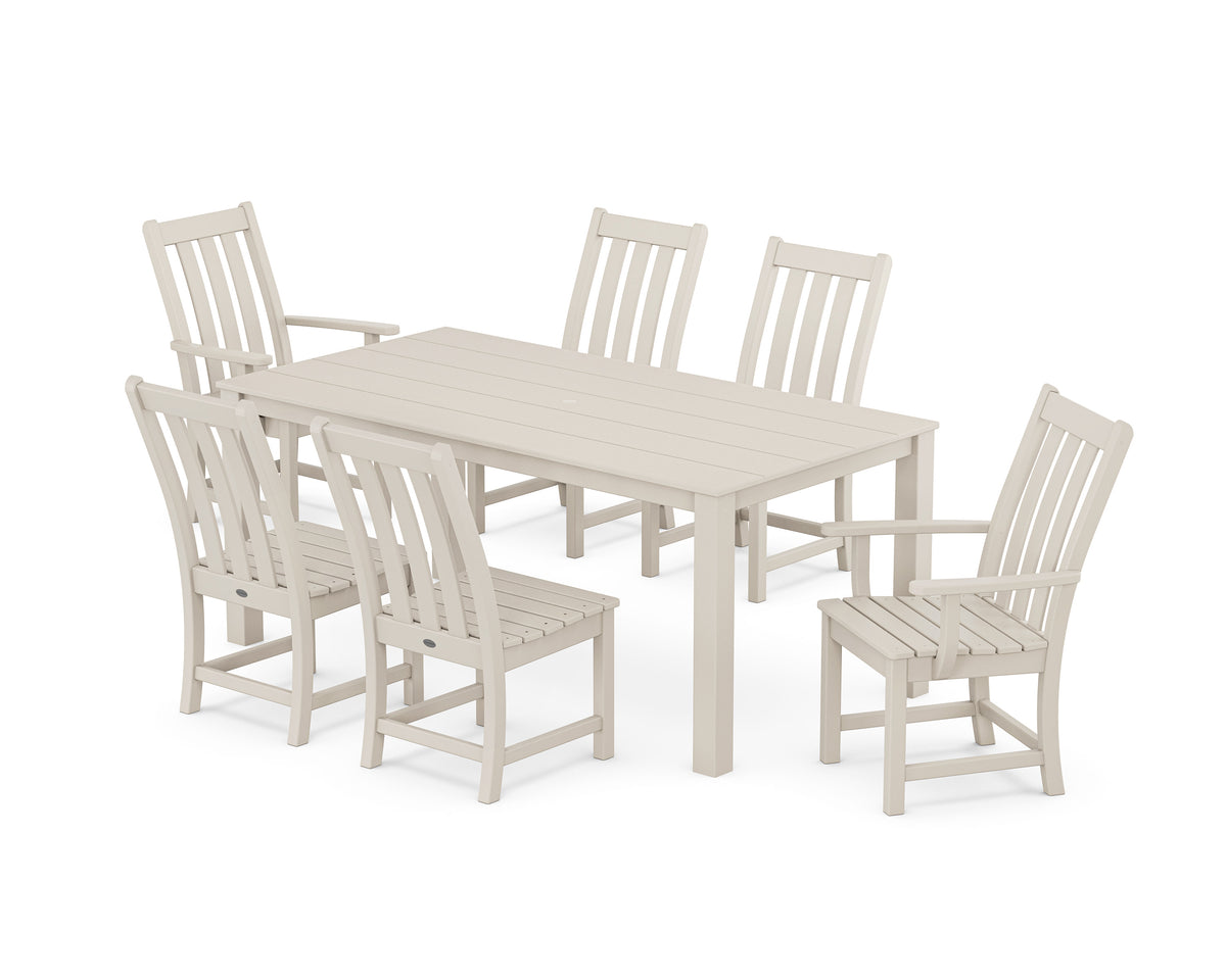 POLYWOOD Vineyard 7-Piece Parsons Dining Set in Sand