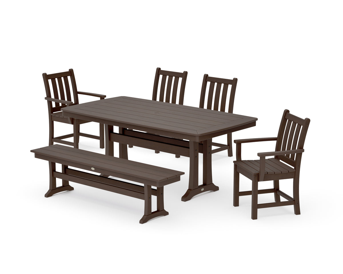 POLYWOOD Traditional Garden 6-Piece Dining Set with Trestle Legs in Kona
