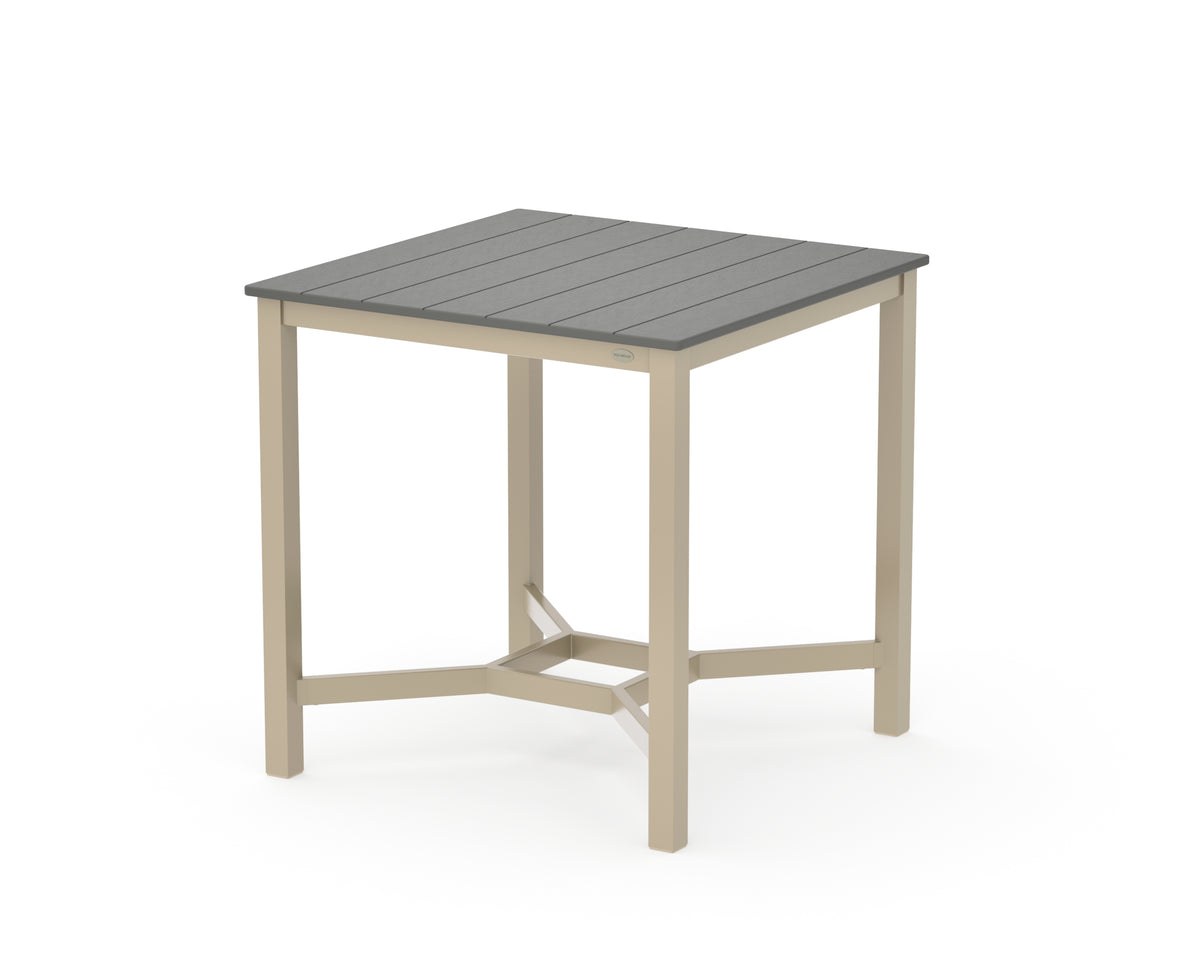 POLYWOOD Main Street 36 x 36 Counter Table in Sand / Slate Grey