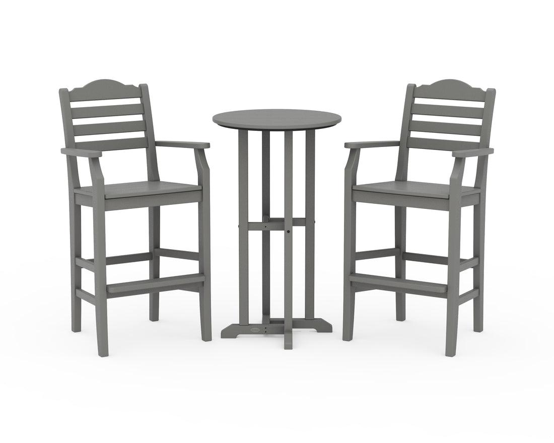 POLYWOOD Savannah 3-Piece Farmhouse Bar Set in Slate Grey