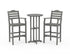POLYWOOD Savannah 3-Piece Farmhouse Bar Set in Slate Grey