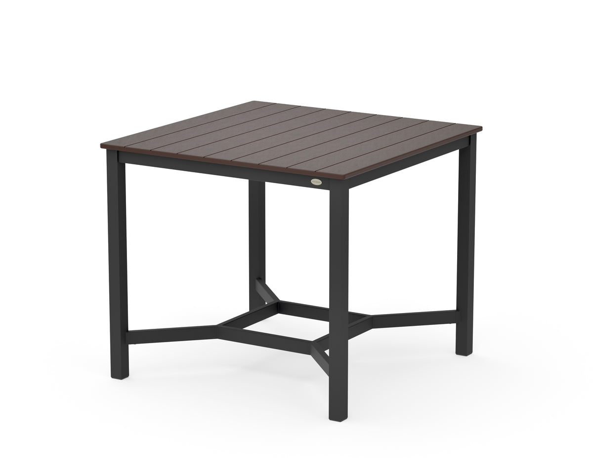 POLYWOOD Main Street 42 x 42 Counter Table in Black / Mahogany
