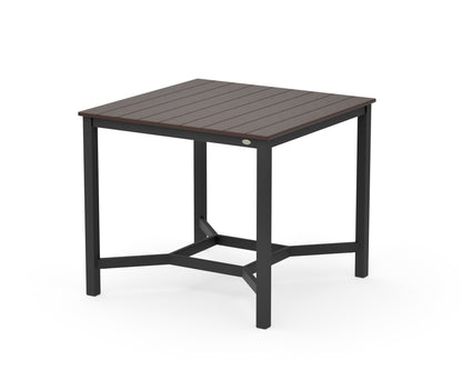 POLYWOOD Main Street 42 x 42 Counter Table in Black / Mahogany