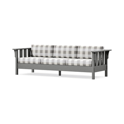 POLYWOOD Acadia Deep Seating Sofa in Slate Grey / Buffalo Plaid Grey Mist