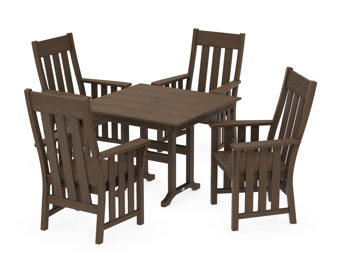 POLYWOOD Acadia 5-Piece Farmhouse Dining Set in Kona