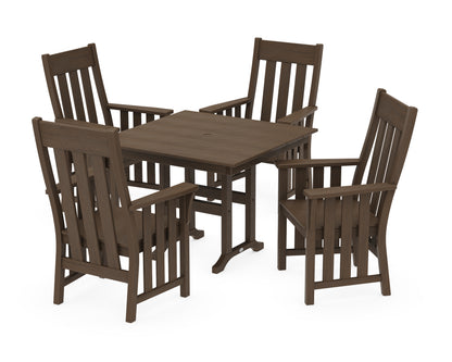 POLYWOOD Acadia 5-Piece Farmhouse Dining Set in Kona