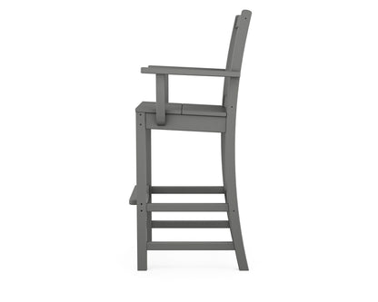 Alternate view of the POLYWOOD Prairie Bar Arm Chair in Slate Grey