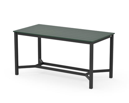 POLYWOOD Main Street 36 x 72 Counter Table in Black / Green