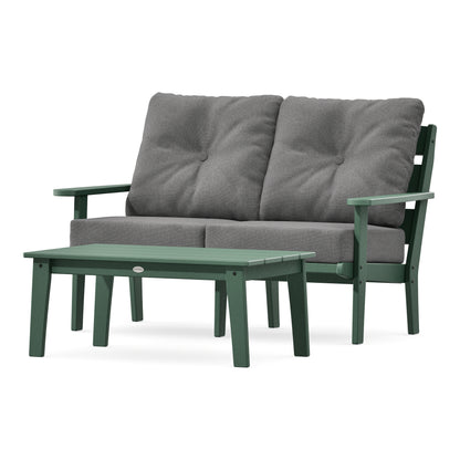 POLYWOOD Lakeside 2-Piece Lounge Loveseat Set in Green
