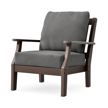POLYWOOD Chinoiserie Deep Seating Chair in Mahogany / Ash Charcoal