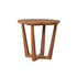 Lloyd Flanders Teak 24" Round Sled Base End Table, lifestyle photo 1