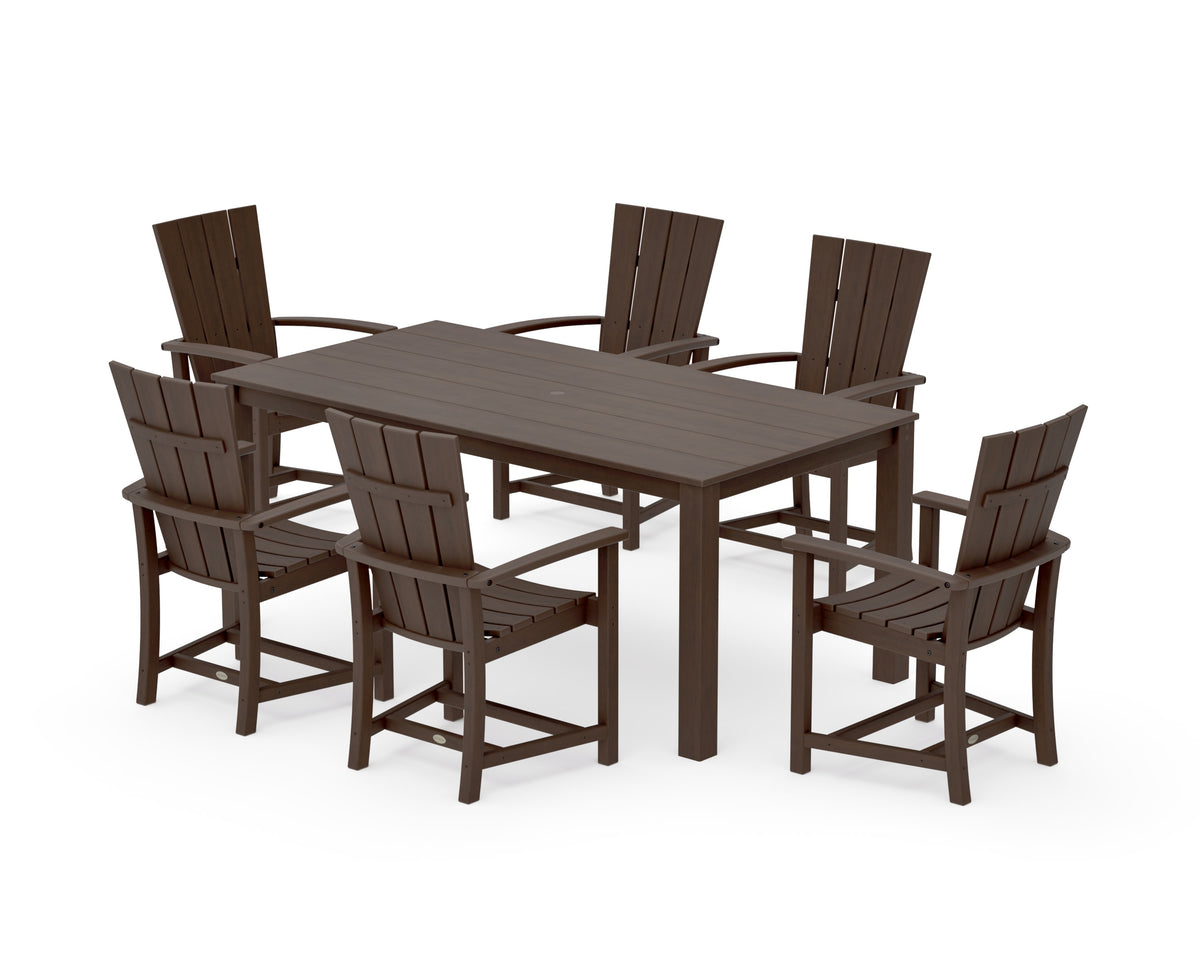 POLYWOOD Quattro 7-Piece Parsons Dining Set in Kona