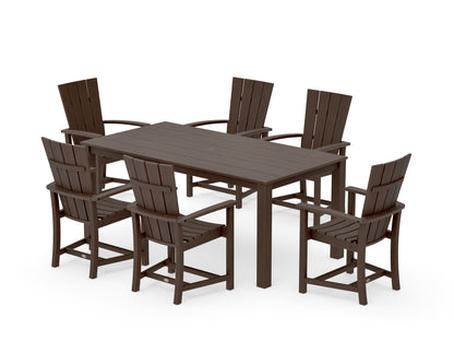 POLYWOOD Quattro 7-Piece Parsons Dining Set in Kona
