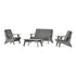 POLYWOOD Riviera Modern Lounge 4-Piece Set in Slate Grey