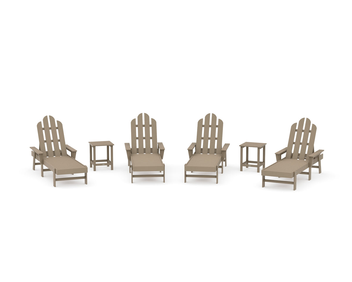 POLYWOOD Long Island Chaise 6-Piece Set in Vintage Sahara