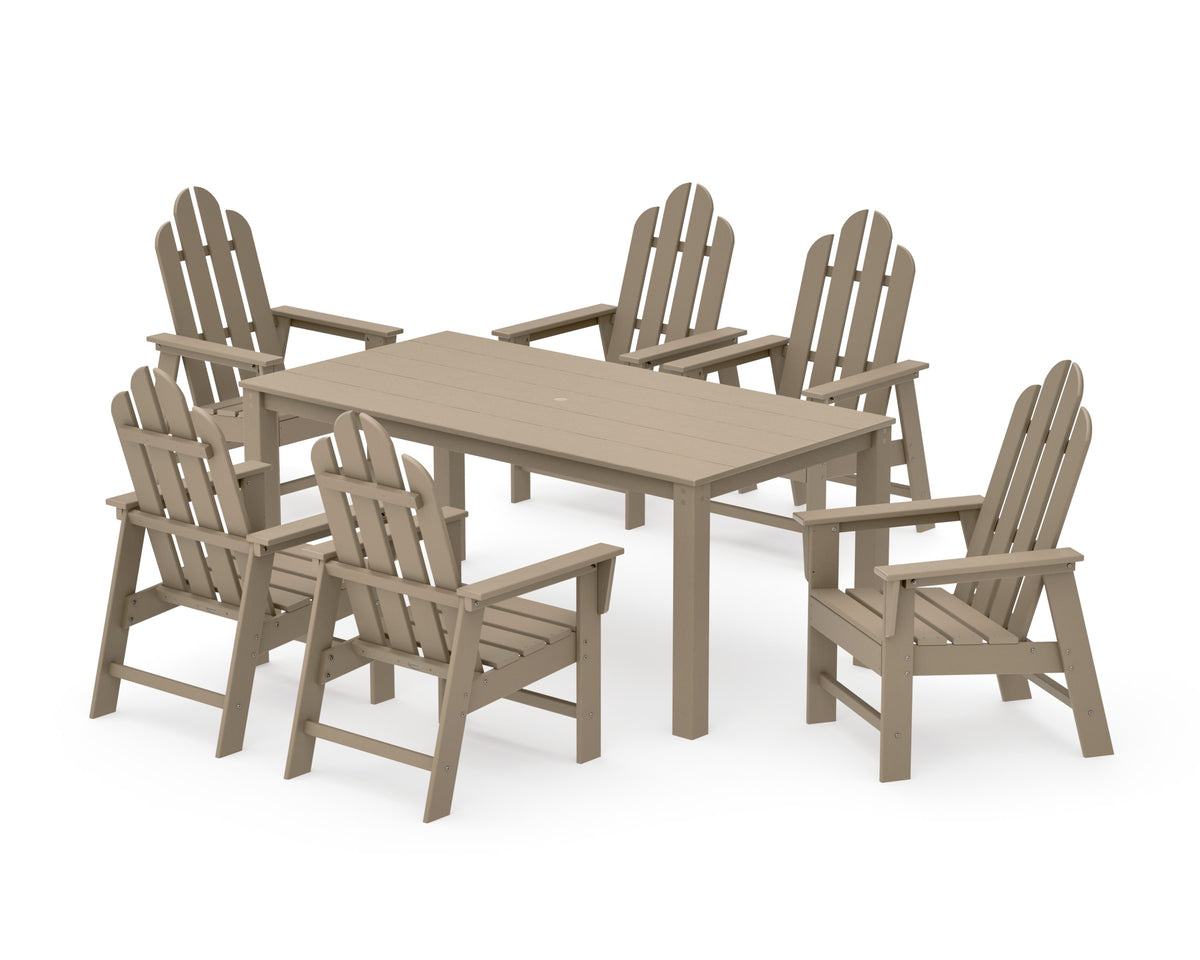 POLYWOOD Long Island 7-Piece Parsons Dining Set in Vintage Sahara