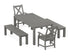 POLYWOOD Braxton 5-Piece Parsons Dining Set with Benches in Slate Grey