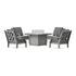 POLYWOOD Country Living Wovendale 5-Piece Deep Seating Set with Fire Pit Table in Slate Grey