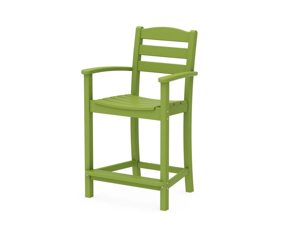 POLYWOOD La Casa Café Counter Arm Chair in Lime