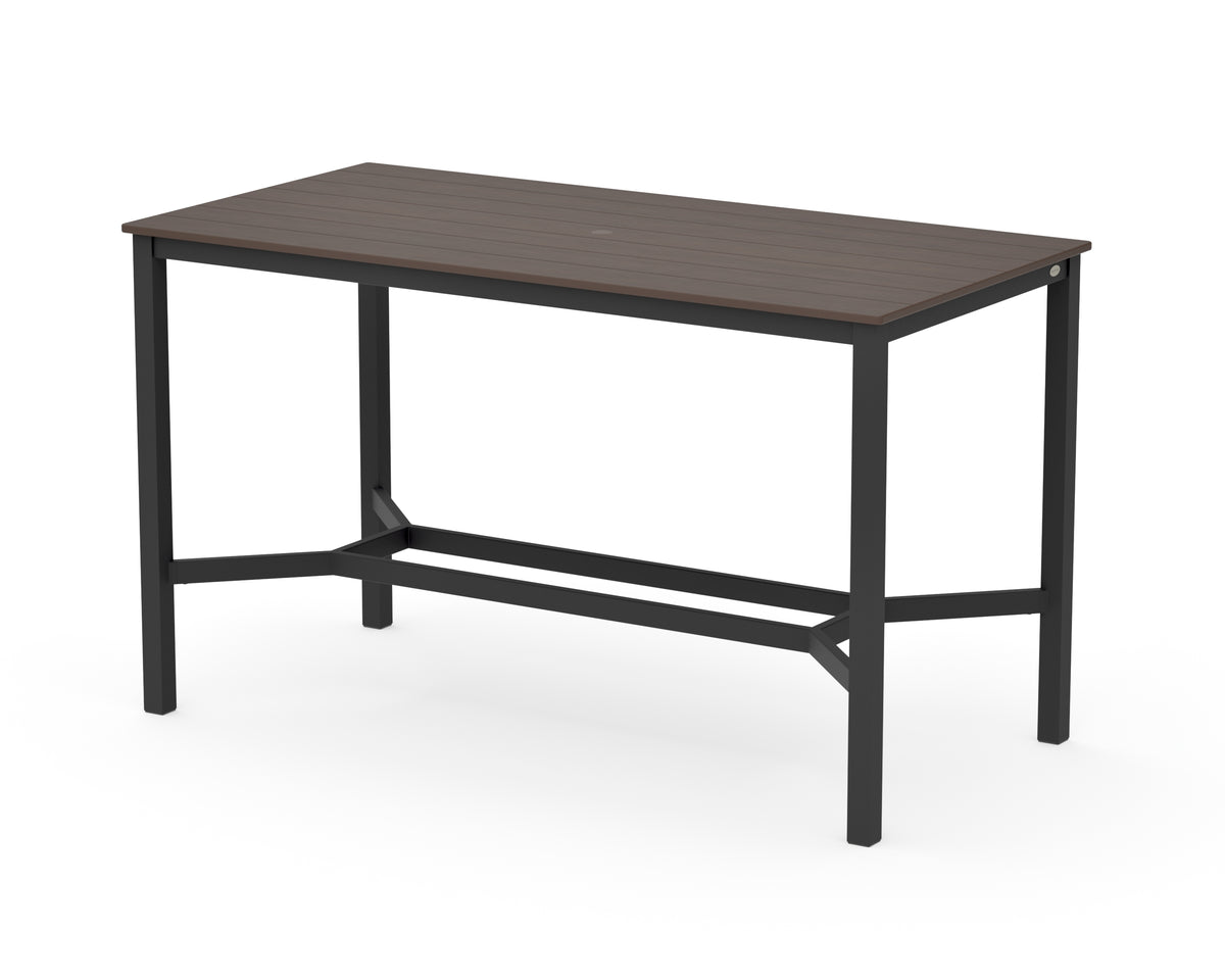 POLYWOOD Main Street 36 x 72 Bar Table in Black / Kona