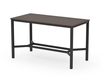 POLYWOOD Main Street 36 x 72 Bar Table in Black / Kona
