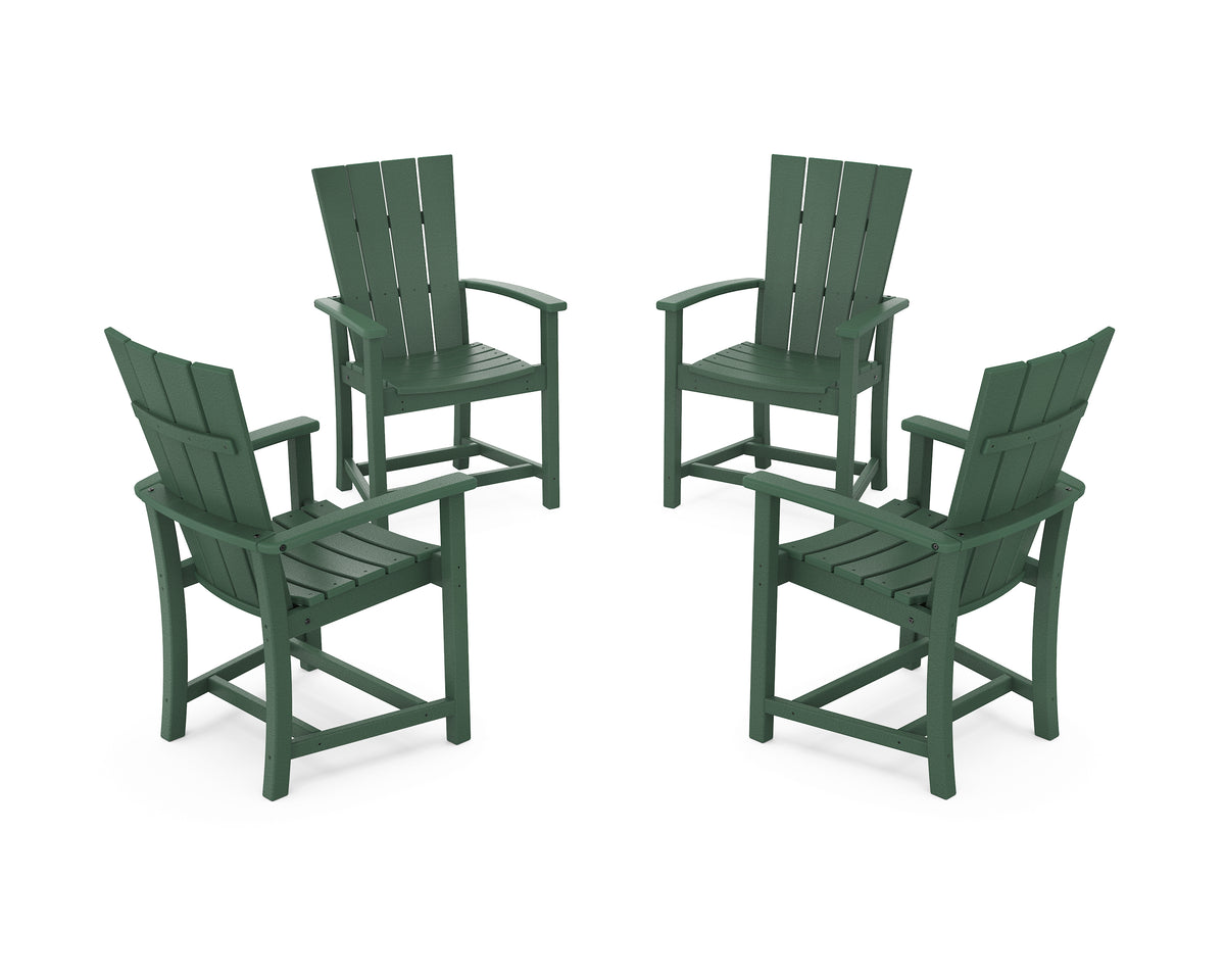 POLYWOOD Quattro 4-Piece Upright Adirondack Conversation Set in Green