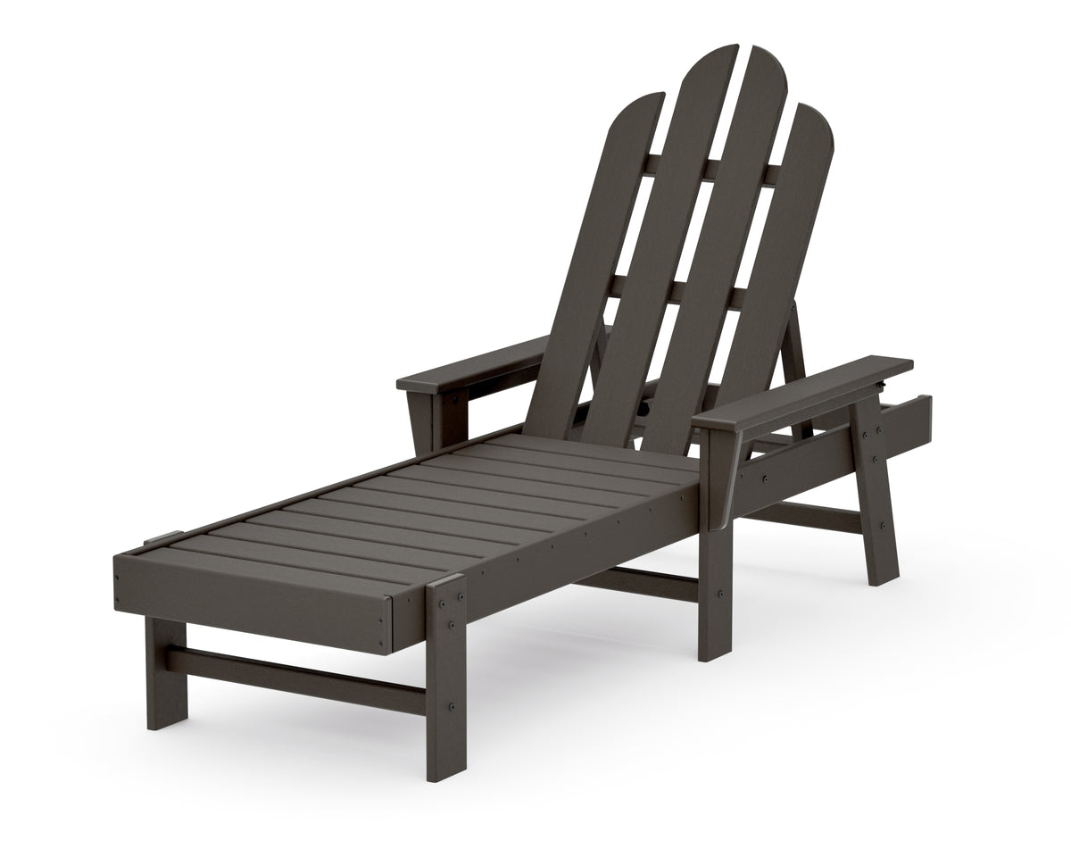 POLYWOOD Long Island Chaise in Vintage Coffee