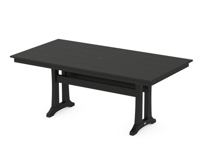 POLYWOOD Farmhouse Trestle 37" x 72" Dining Table in Black