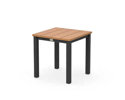 POLYWOOD Main Street 18" Side Table in Black / Natural