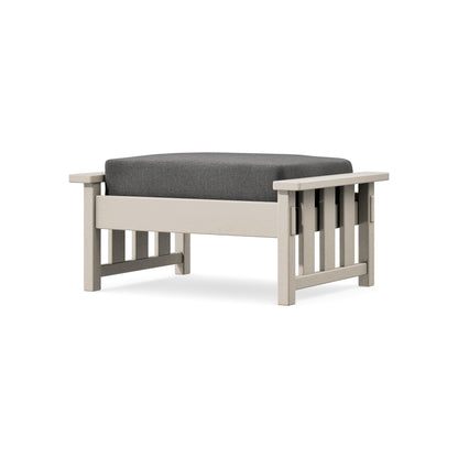 POLYWOOD Acadia Deep Seating Ottoman in Sand / Ash Charcoal