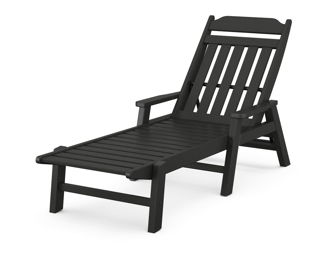 POLYWOOD Cottage Chaise with Arms in Black