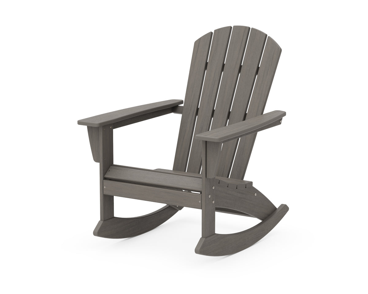 POLYWOOD Nautical Adirondack Rocking Chair in Driftwood