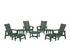 POLYWOOD Modern Grand Upright Adirondack 9-Piece Conversation Set in Green