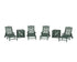 POLYWOOD Chinoiserie 6-Piece Chaise Set with Umbrella Stand Accent Table in Green