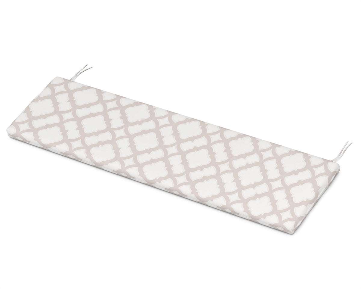 POLYWOOD Bench Seat Cushion - 17.25"D x 68.5"W x 2.5"H in Trellis Dune Burlap