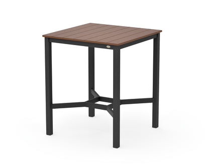 POLYWOOD Main Street 36 x 36 Bar Table in Black / Teak
