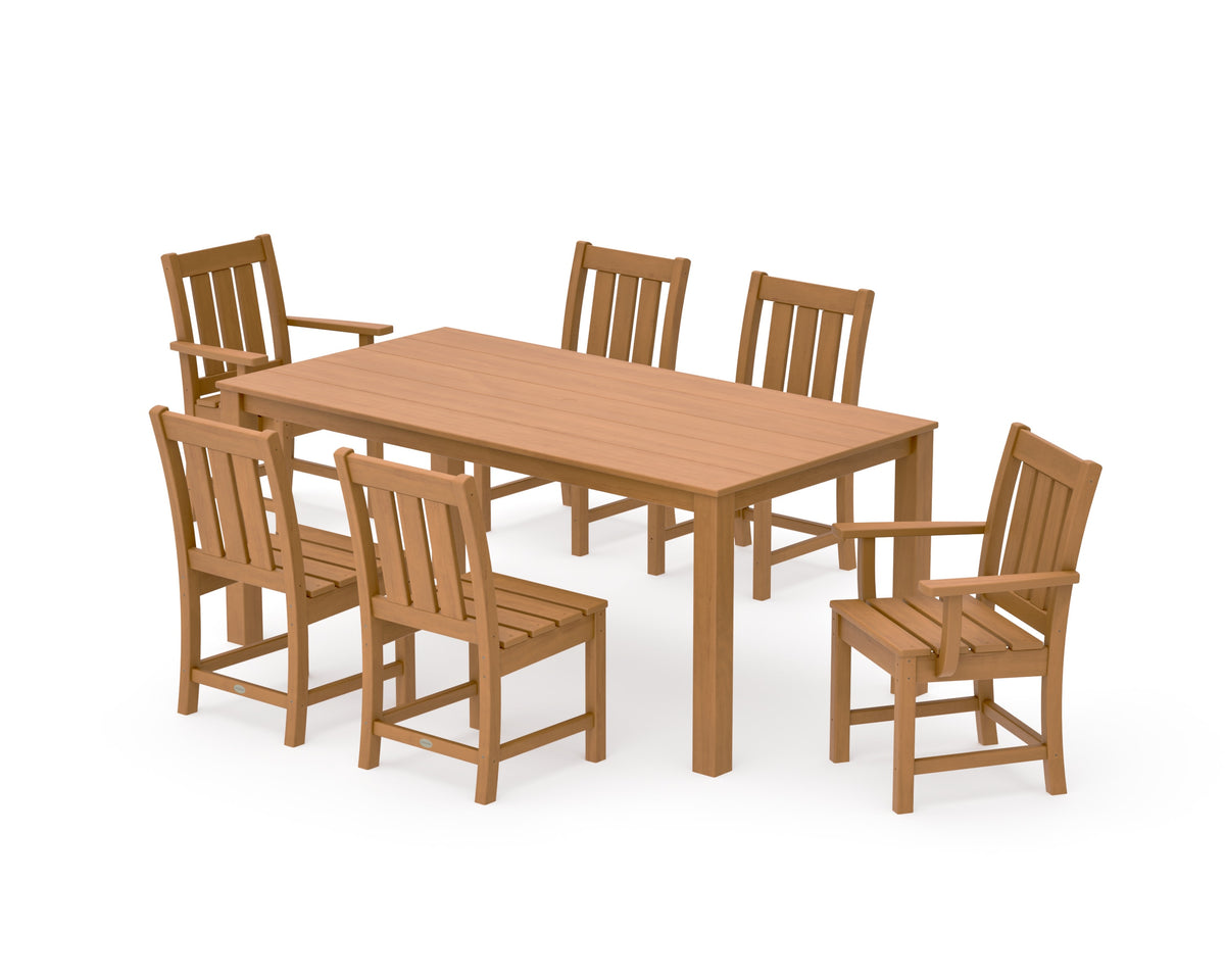 POLYWOOD Oxford 7-Piece Parsons Dining Set in Natural