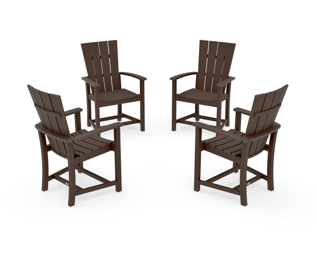 POLYWOOD Quattro 4-Piece Upright Adirondack Conversation Set in Kona