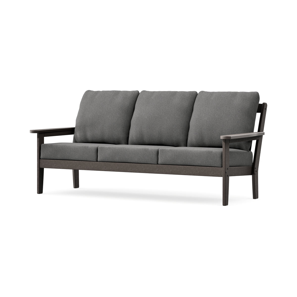 POLYWOOD Cottage Deep Seating Sofa in Vintage Coffee / Ash Charcoal