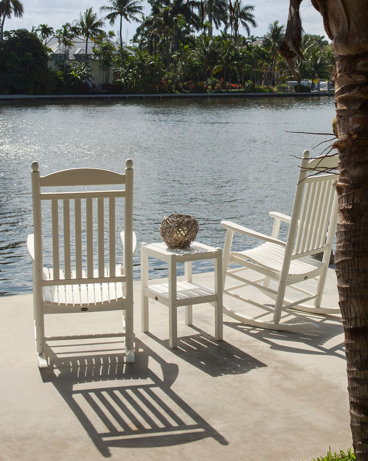POLYWOOD Jefferson 3-Piece Rocker Set in an outdoor setting