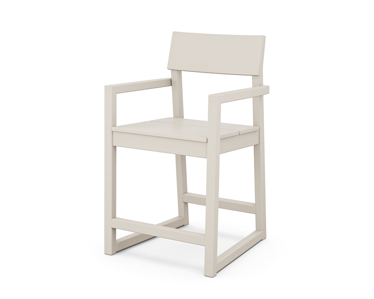 POLYWOOD EDGE Counter Arm Chair in Sand