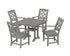 POLYWOOD Chinoiserie 5-Piece Farmhouse Dining Set with Trestle Legs in Slate Grey