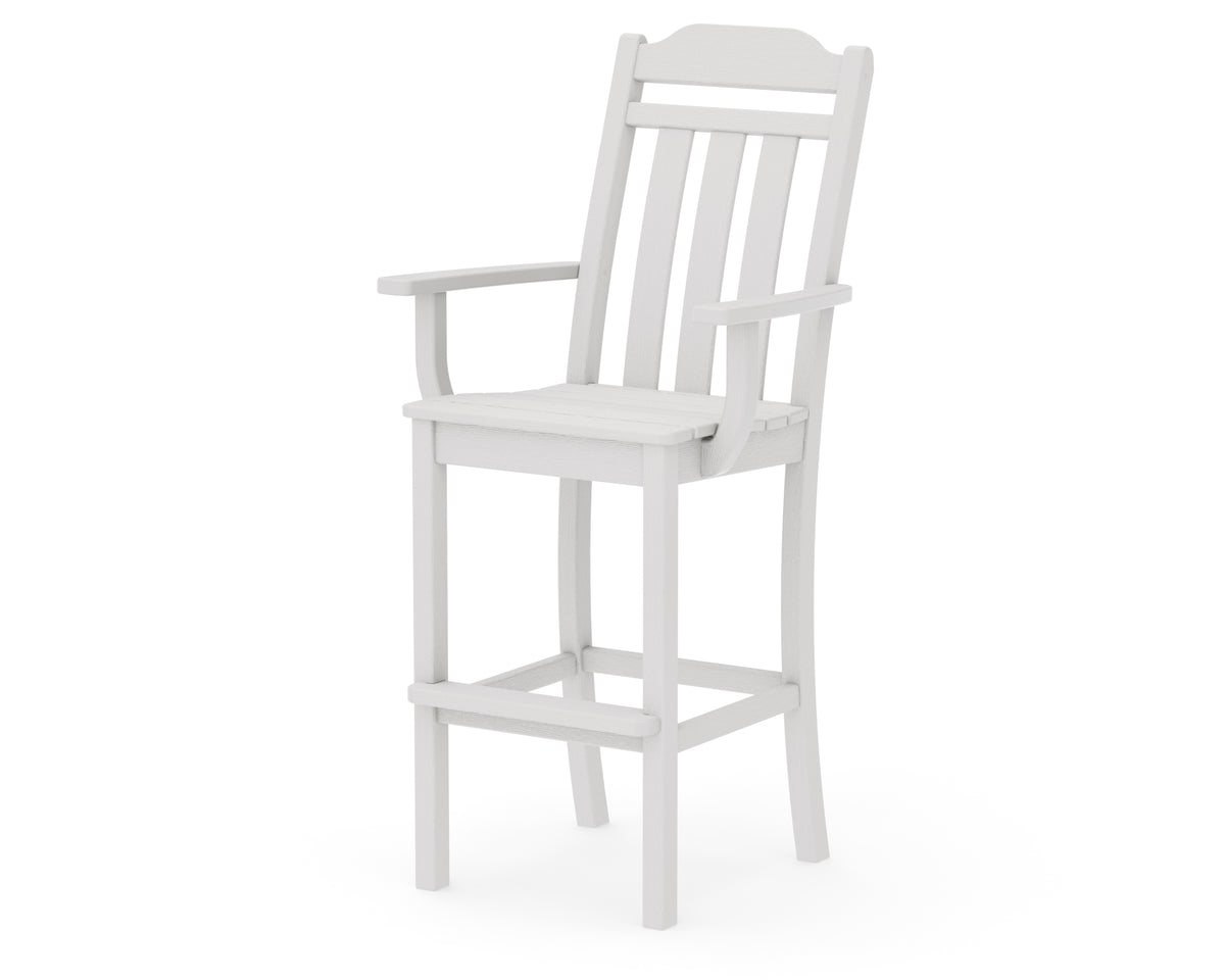 POLYWOOD Cottage Bar Arm Chair in Vintage White