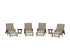 POLYWOOD 6-Piece Coastal Woven Chaise with Arms and Wheels Lounge Set in Mahogany / Dune Grass