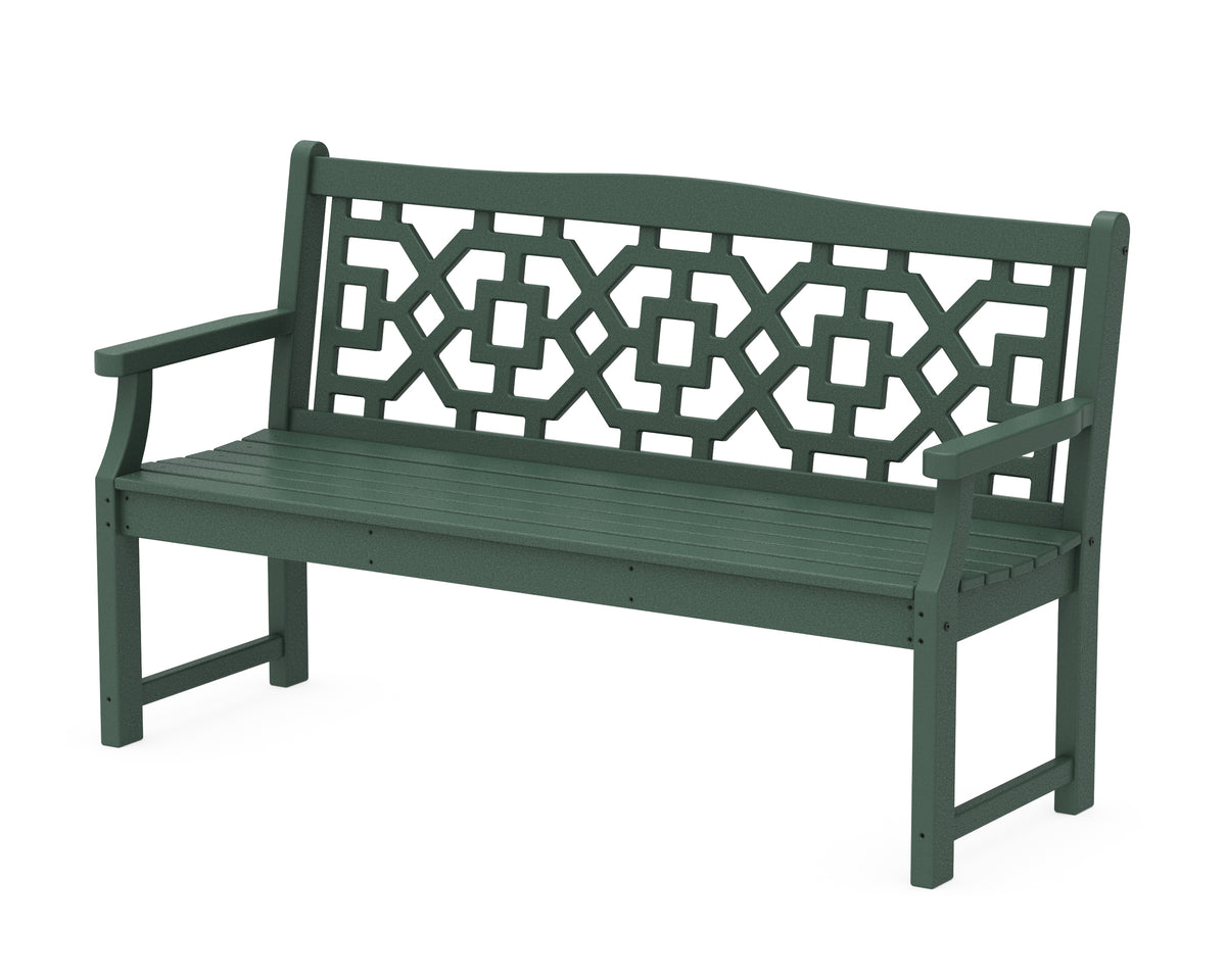 POLYWOOD Chinoiserie 60" Garden Bench in Green