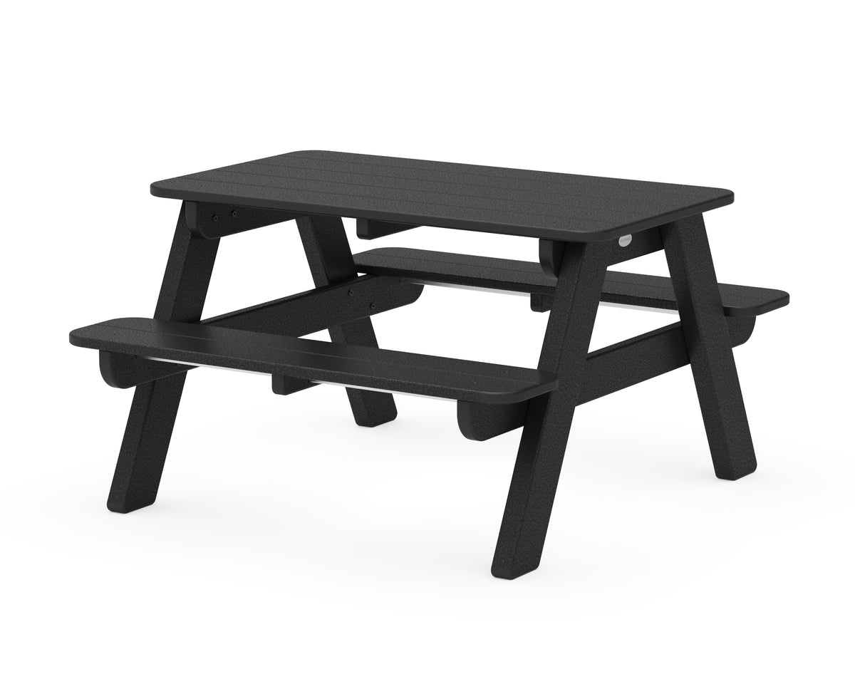 POLYWOOD Kids Outdoor Picnic Table in Black