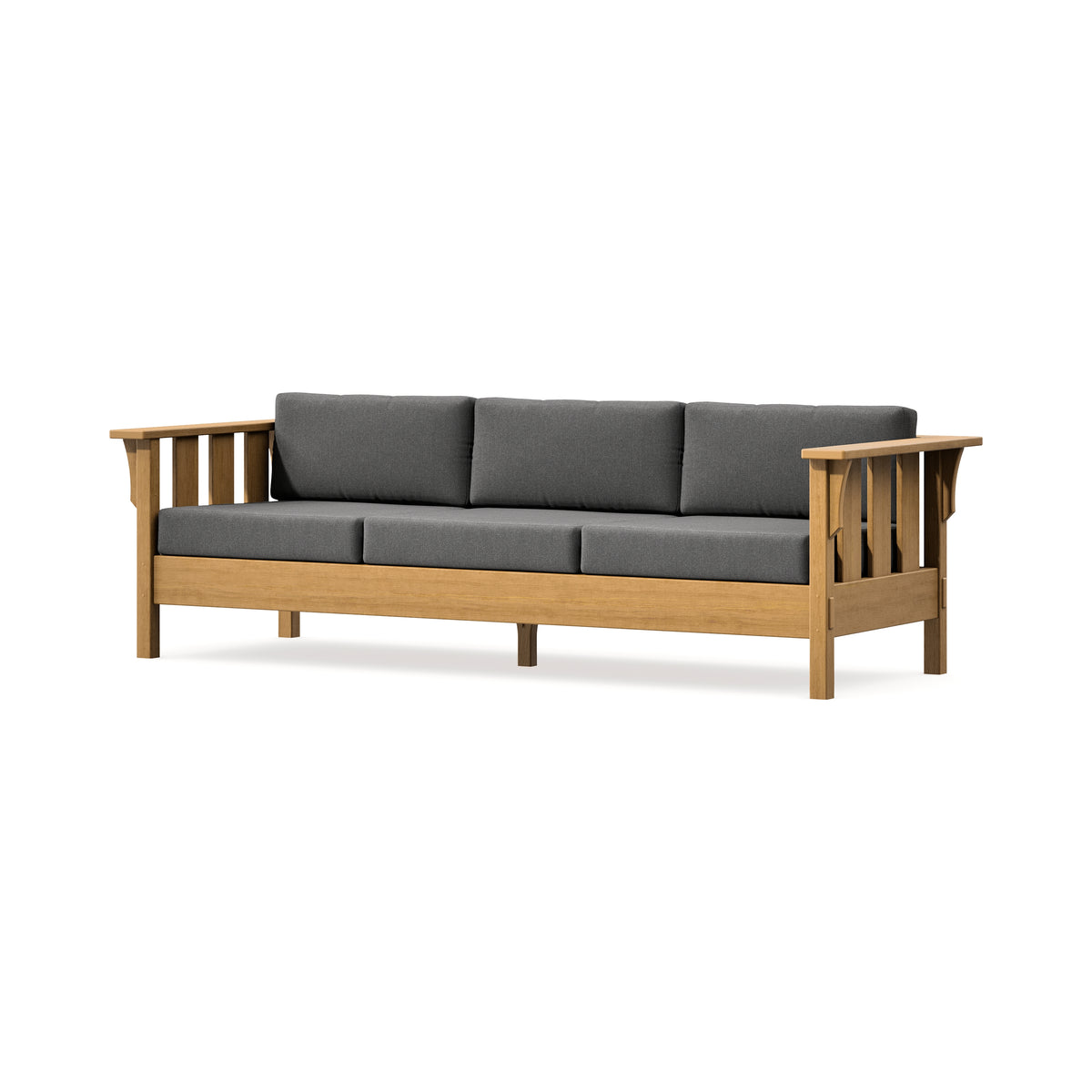 POLYWOOD Acadia Deep Seating Sofa in Natural / Ash Charcoal