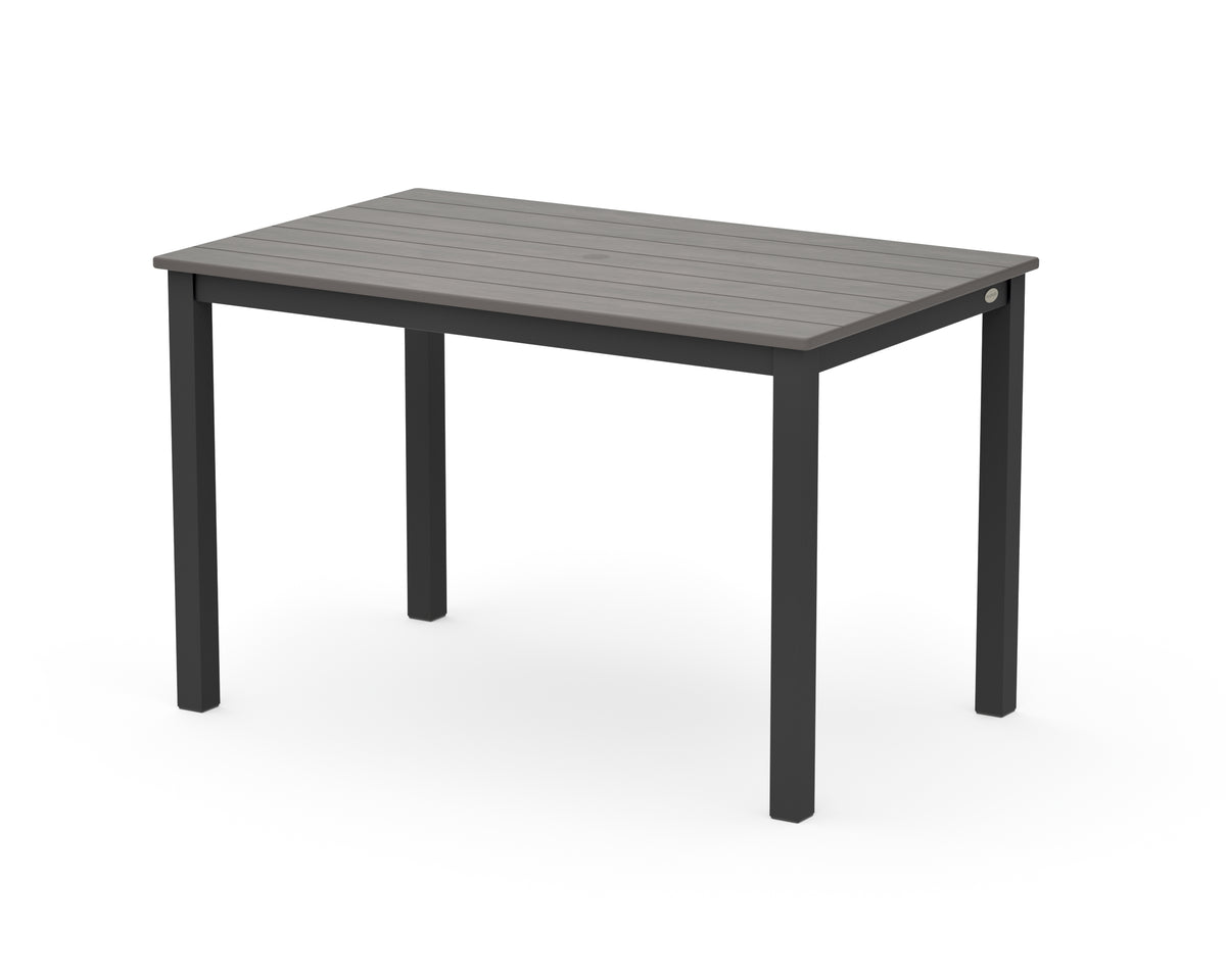 POLYWOOD Main Street 30 x 48 Dining Table in Black / Driftwood