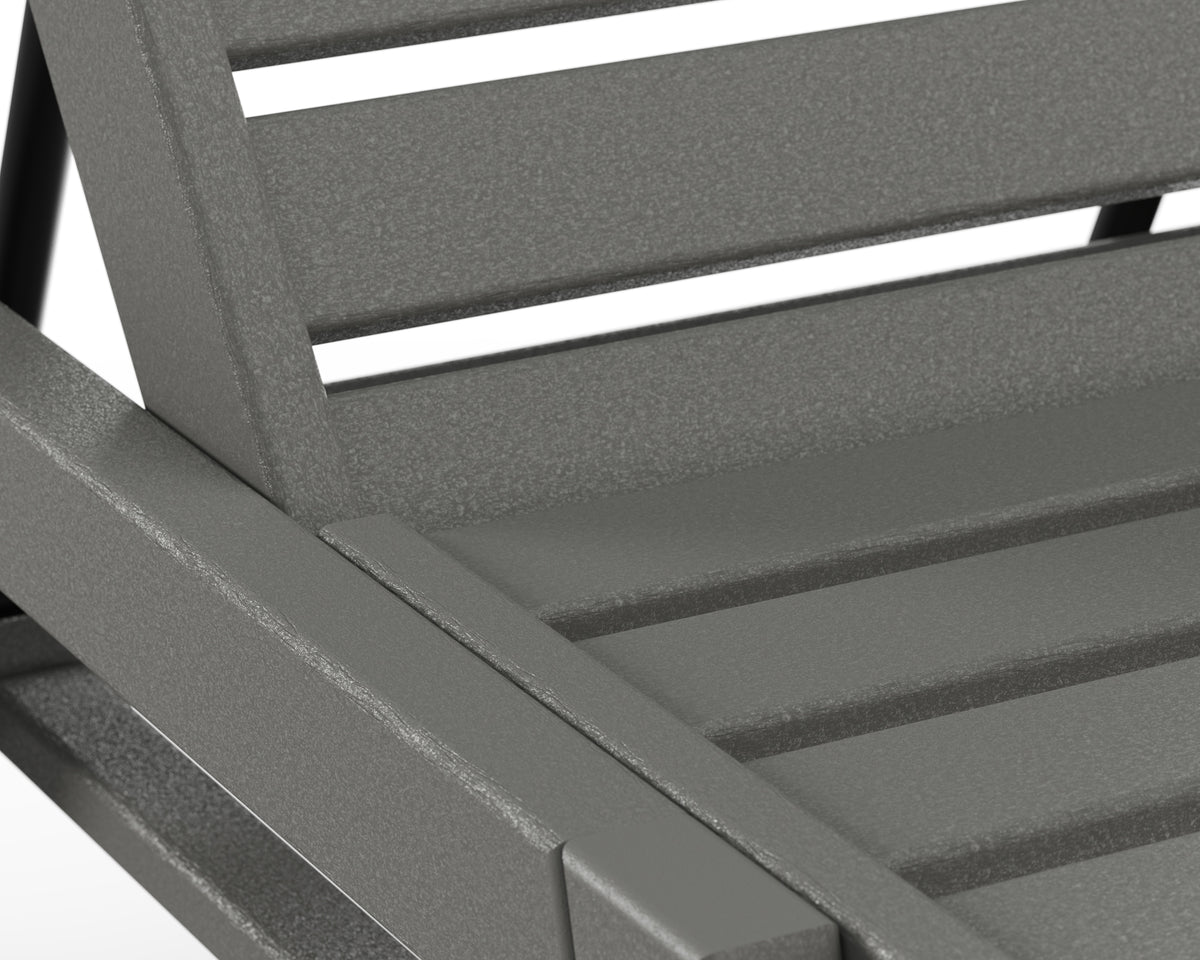 Second alternate view of the POLYWOOD Nautical Chaise with Wheels in Slate Grey