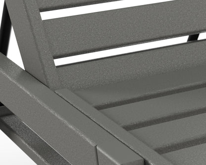 Second alternate view of the POLYWOOD Nautical Chaise with Wheels in Slate Grey